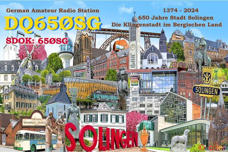 Jubiläumskarte „650 Jahre Solingen“ des Amateur Radio Clubs